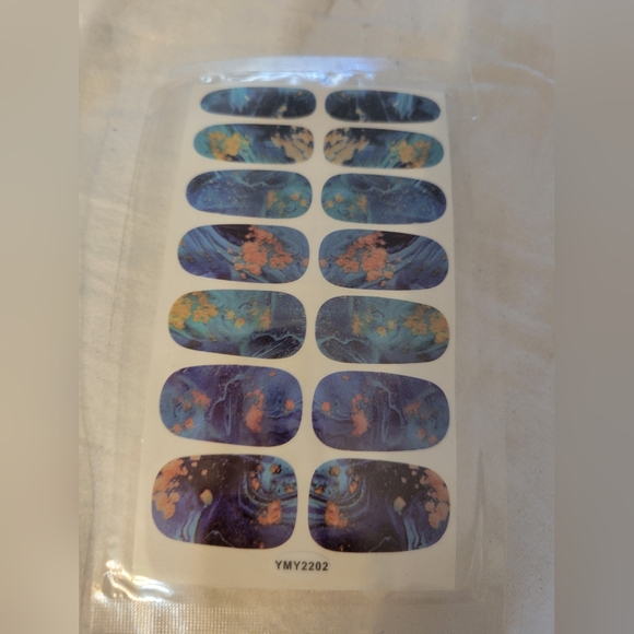 2 Sets of Color polish wraps😍 Pink Marble & Blue galactic starry night - Picture 4 of 6